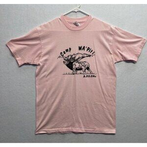 Vintage Camp Wa'Piti B. P. O. Elks Tee Light Pink Size Large